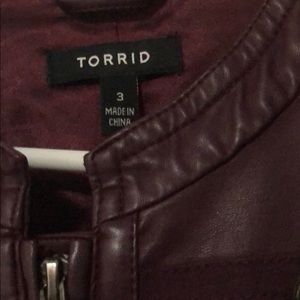 Torrid size 3 faux leather moto inspired jacket
